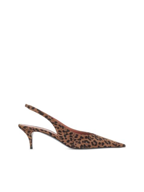 Amina Muaddi 55mm Anok animal-print slingback pumps