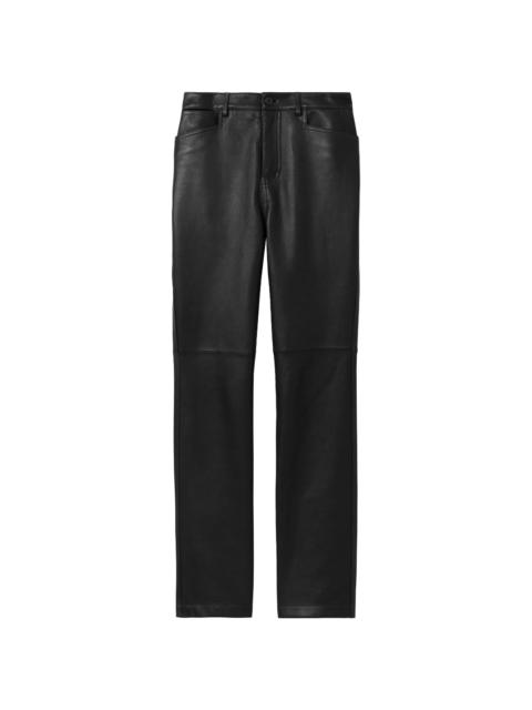 leather straight-leg trousers