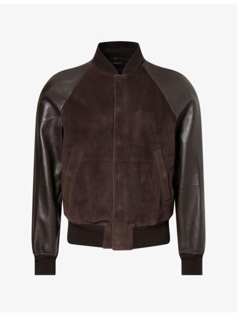 TOM FORD Soft Suede And Leather Bomber Jacket