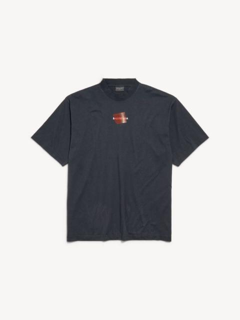 BALENCIAGA Men's Taped Balenciaga Back T-shirt Medium Fit in Faded Black/white/red