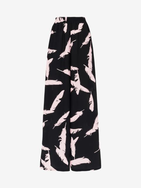 Women's Feather Pyjama Trousers in Black/pink