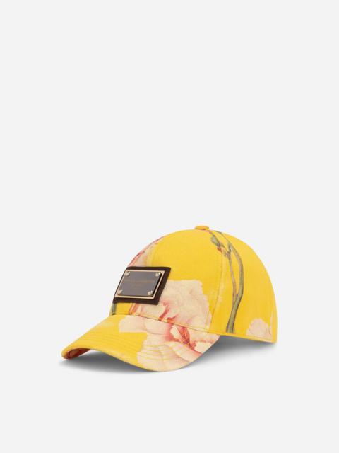 Dolce & Gabbana Floral-print baseball cap with plate