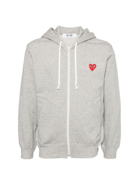 zipped almond eye heart hoodie