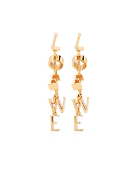letter-charms plated drop earrings