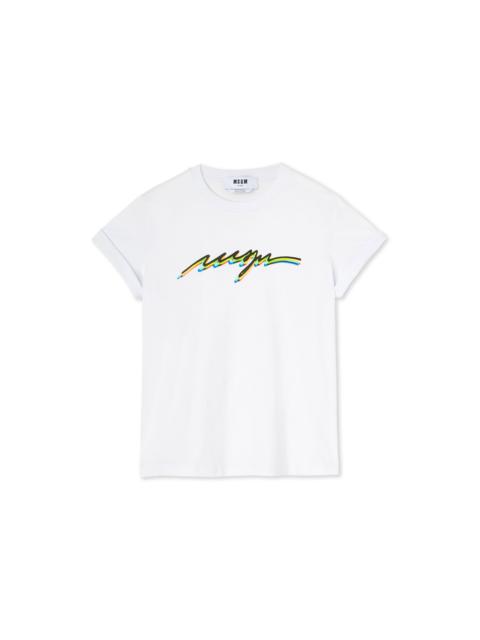 MSGM T-Shirt with neon logo