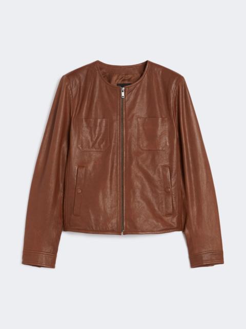 WEEKEND Max Mara Short Nappa leather jacket - TOBACCO