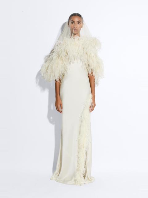 LAPOINTE Tulle Veil With Feathers