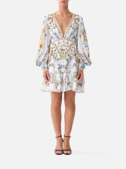 CAMILLA BUTTON FRONT FRILL DRESS