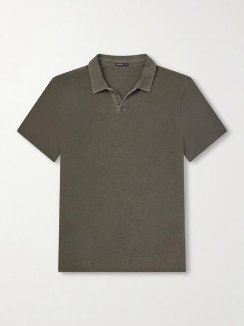 JAMES PERSE Open-Collar Cotton-Jersey Polo Shirt