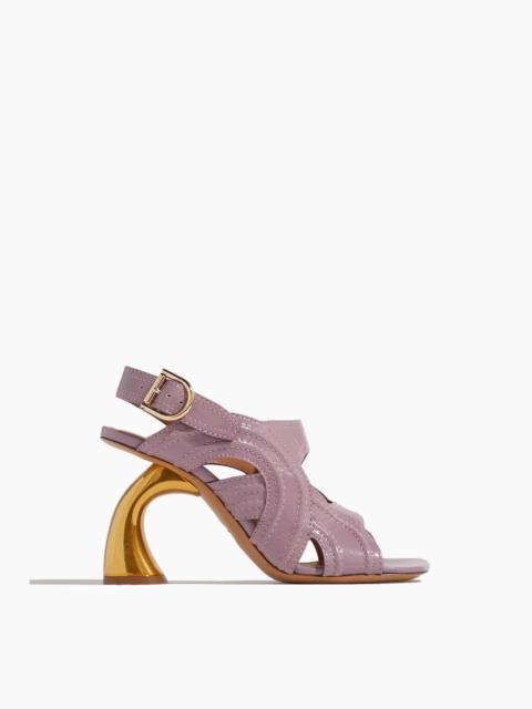 High Heel Sandal with Gold Heel in Lilac