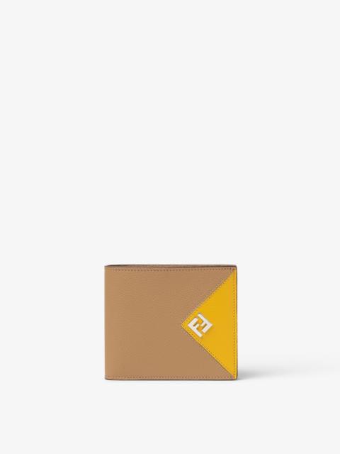 FENDI Fendi Lui Wallet Beige and yellow leather bi-fold wallet