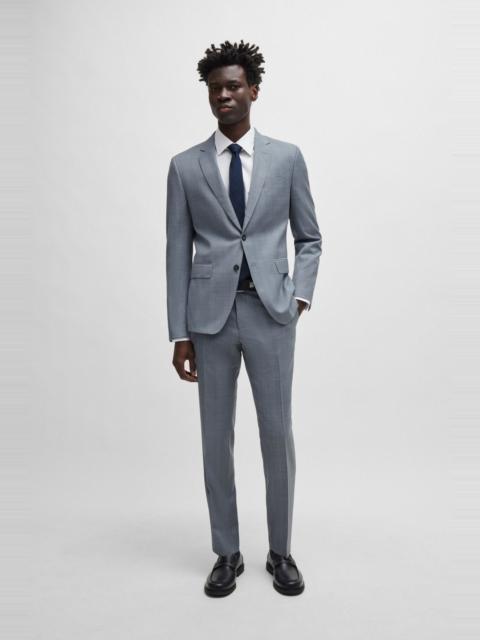 BOSS SLIM-FIT SUIT IN CHECKED VIRGIN-WOOL SERGE