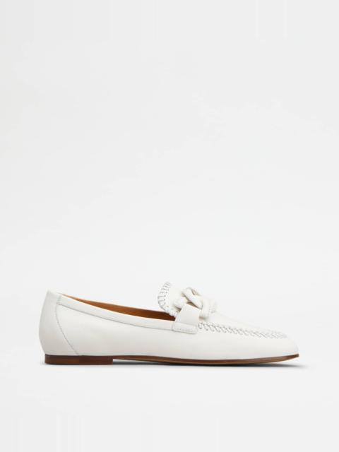 KATE LOAFERS IN LEATHER - WHITE