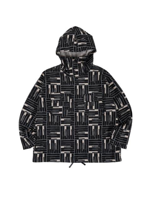 Engineered Garments Cagoule Shirt Black CL Tile Print Canvas
