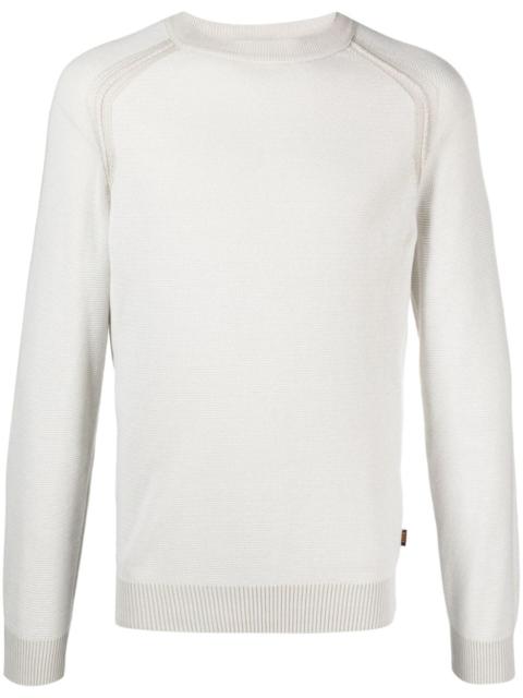 BOSS crew-neck cotton blend jumper