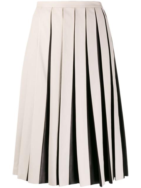 Tod's pleated leather skirt