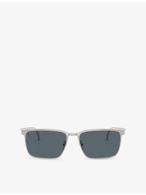 Ferrari FH1033D Rectangle-Frame Metal Sunglasses