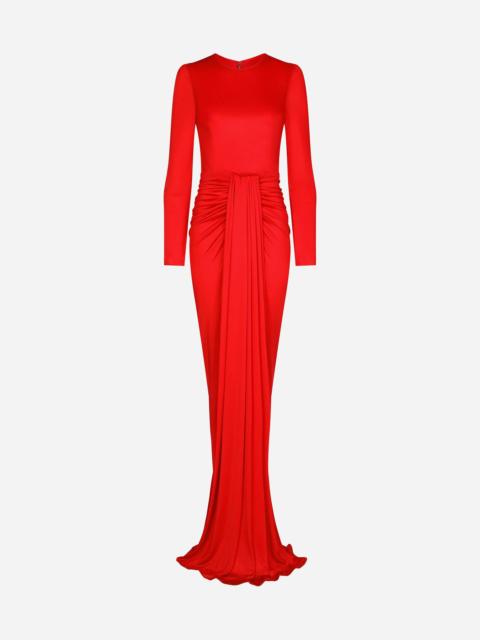 Dolce & Gabbana Long organzine dress with draping