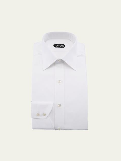 TOM FORD Solid Barrel-Cuff Dress Shirt, White