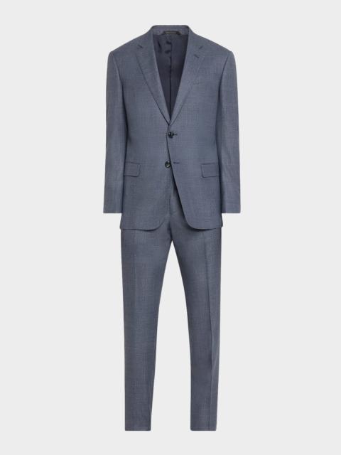 GIORGIO ARMANI Men's Micro-Squares Wool 클래식핏 슈트