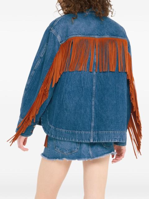 Alanui Golden Dusk fringed denim jacket