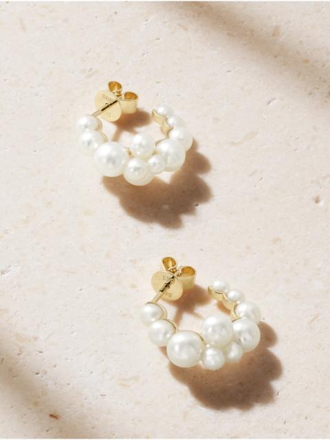 SOPHIE BILLE BRAHE Boucle Botticelli 14-karat Recycled Gold Pearl Hoop Earrings