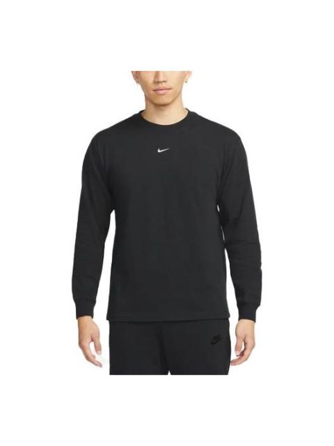 Men's Nike Solid Color Round Neck Long Sleeves Black T-Shirt DJ6175-010