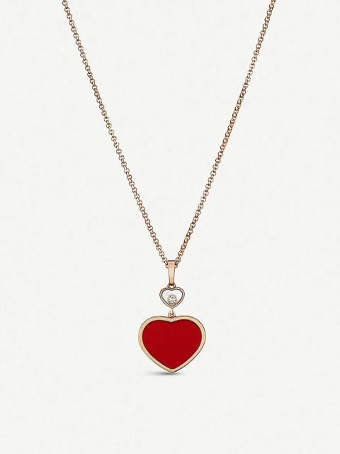 Chopard Happy Hearts 18ct rose-gold and diamond pendant