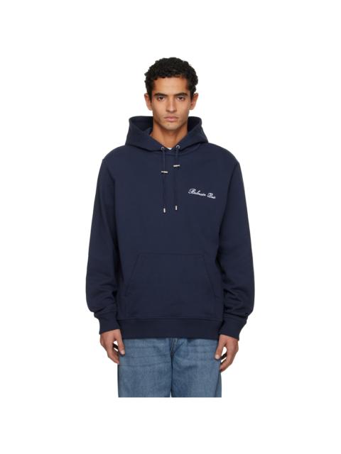 Balmain Navy 'Balmain' Signature Hoodie