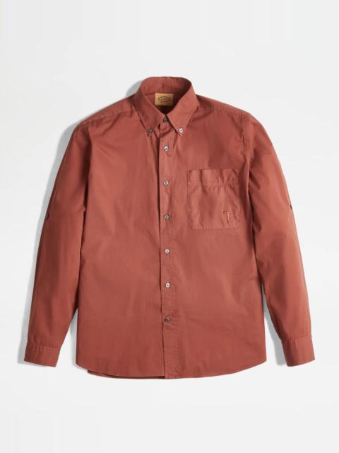 Tod's BUTTON DOWN COLLAR SHIRT - ORANGE