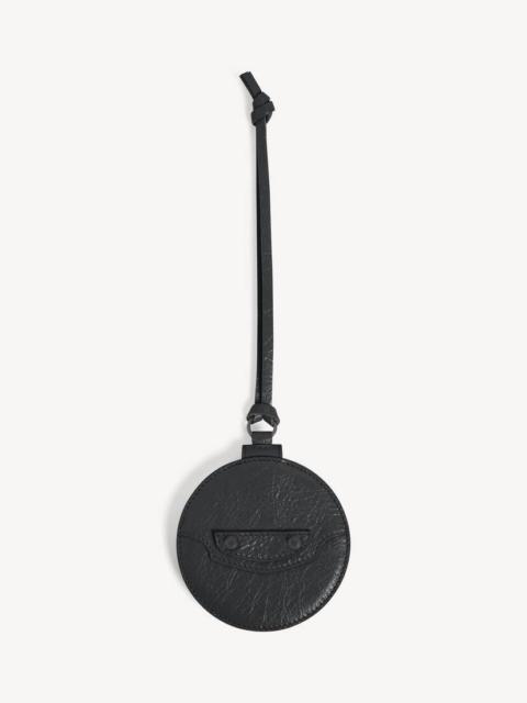 BALENCIAGA Women's Le City Round Mirror Charm in Black