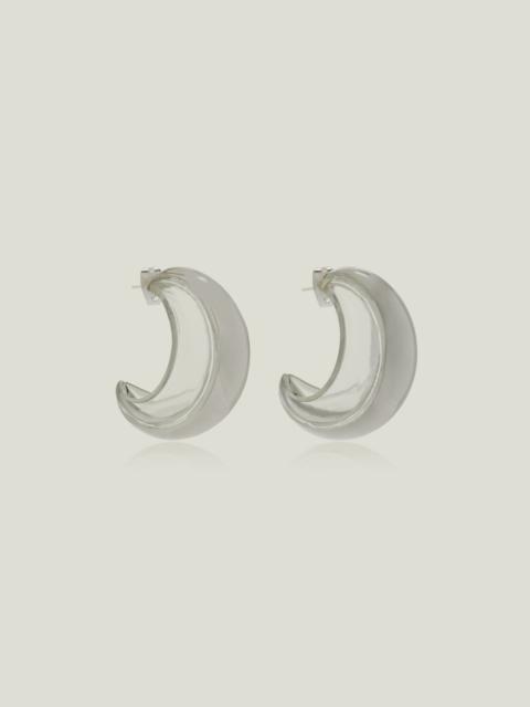 BRANDON MAXWELL The Transluscent Hoop Earring in Silver