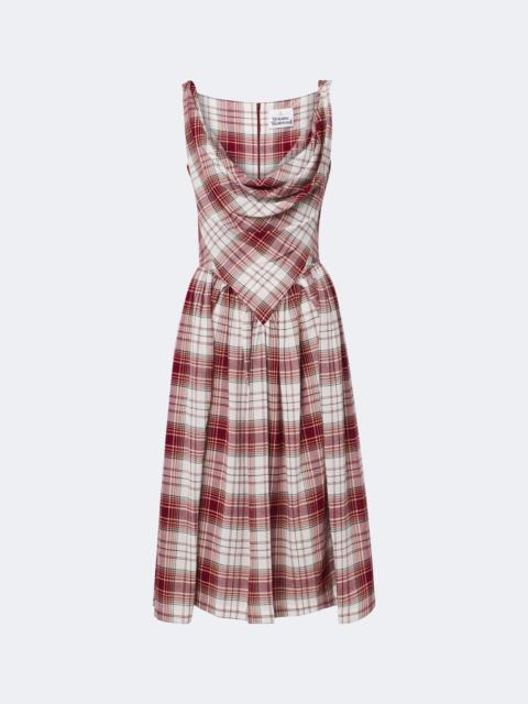 Vivienne Westwood Sunday draped tartan crêpe midi dress