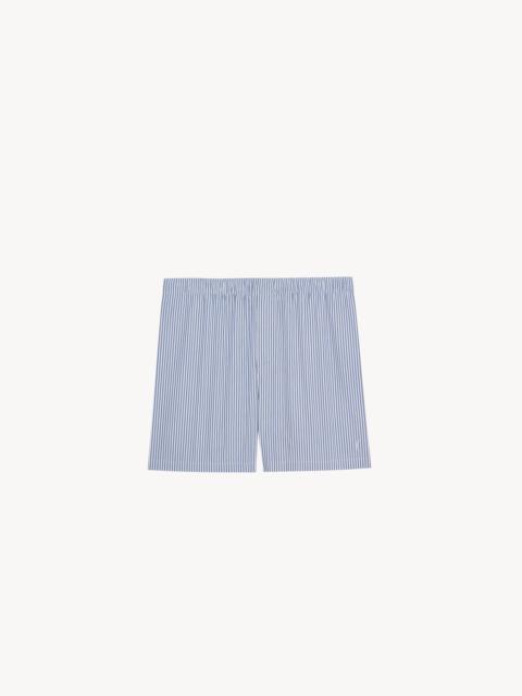 SAINT LAURENT CASSANDRE SHORTS IN STRIPED COTTON POPLIN