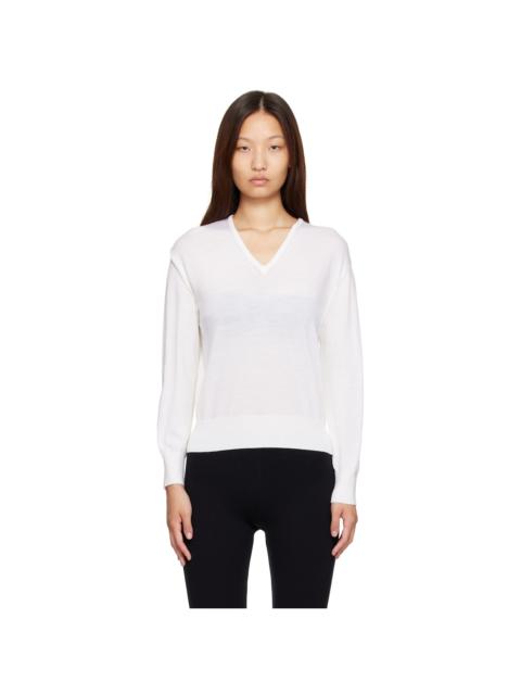 NOTHING WRITTEN White Sane V-neck Sweater