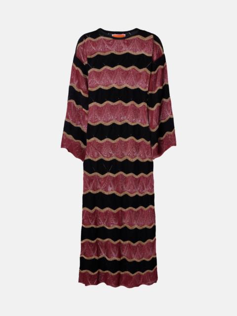 La DoubleJ Hang Ten cotton-blend lamé kaftan