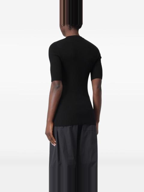 ribbed short-sleeve T-shirt