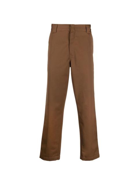 logo-patch straight-leg trousers