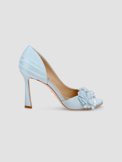 BADGLEY MISCHKA Women's Yana 90MM Embellished Satin D'Orsay Pumps - Mist Blue Satin