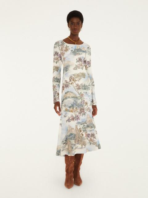 FARM RIO Toile De Rio Textured Midi Dress