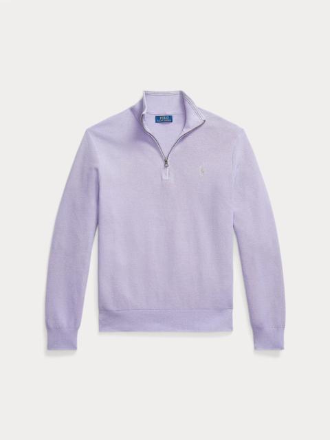Polo Ralph Lauren Mesh-Knit Cotton Quarter-Zip Sweater