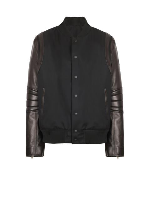 Balmain Wool and leather varsity jacket