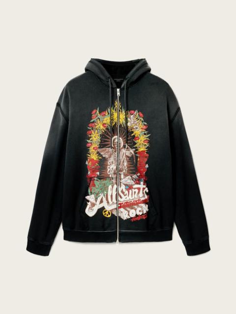 ALLSAINTS ROQUE ZIP UP GRAPHIC HOODIE