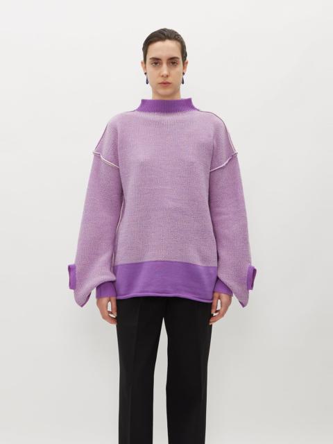 Seed Stitch Knit Top — Purple