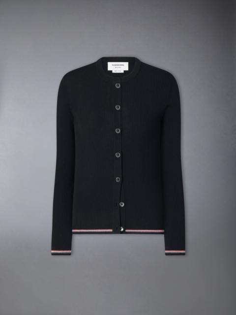 Thom Browne MERINO WOOL RIB STITCH CARDIGAN