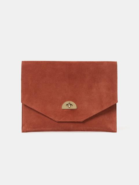 Cambridge Satchel The Twist Lock Pouch - Cinnamon with Suede