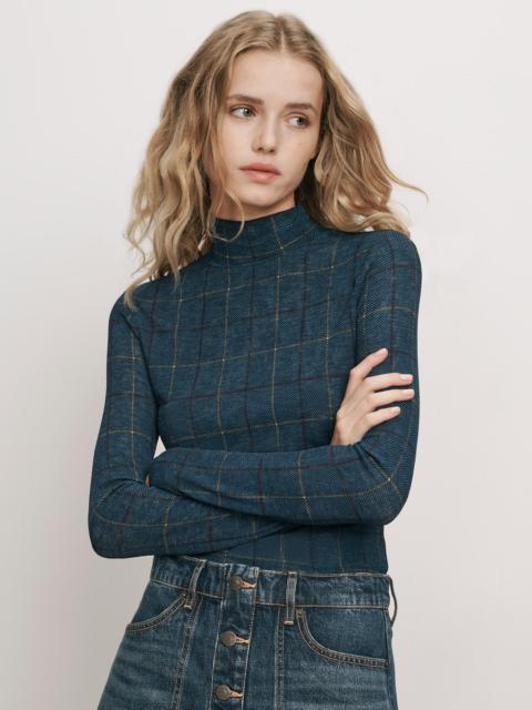 VERONICA BEARD WYETH PLAID TURTLENECK TOP