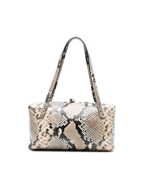 snakeskin-effect tote bag