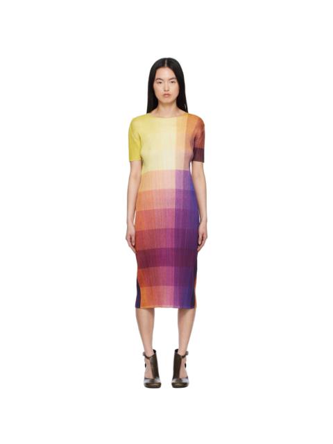 Pleats Please Issey Miyake Multicolor Photon Maxi Dress