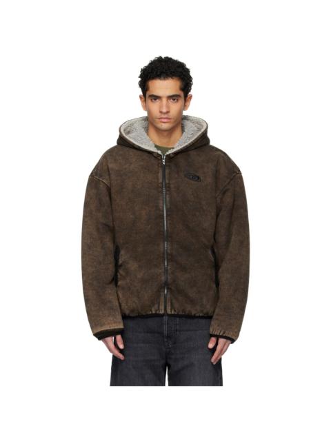 Diesel Brown & Beige S-Bryan Reversible Jacket